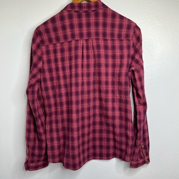 Eddie Bauer Womens Button Up Long Sleeve Spring Bright Plaid Shirt Size M - Picture 2 of 11